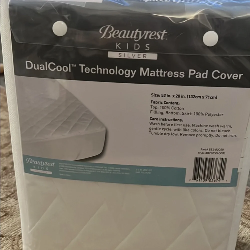 DualCool Technology Fitted Baby Crib Mattress Pad Cover